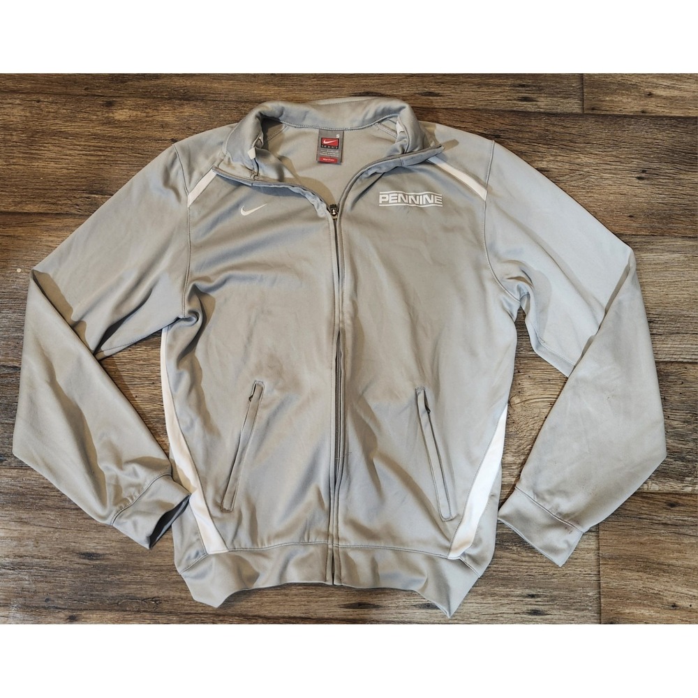 Pennine NIKE Team Track Jacket Men's Gray White Small S Football unisex Soccer
